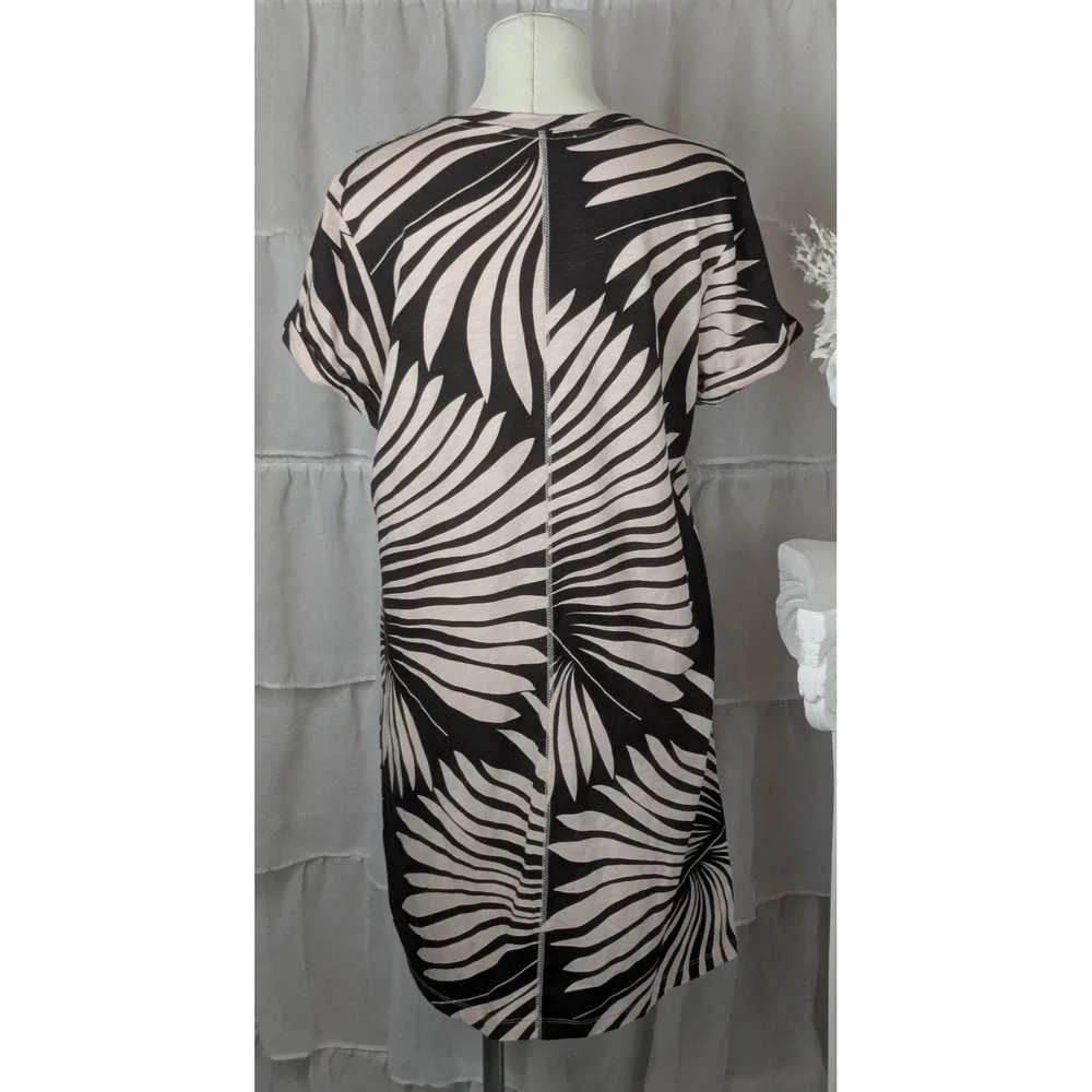 Sanctuary Organic Cotton Rayon Blend Night Palm Tshirt Dress Beach Tropical L - Picture 4 of 9